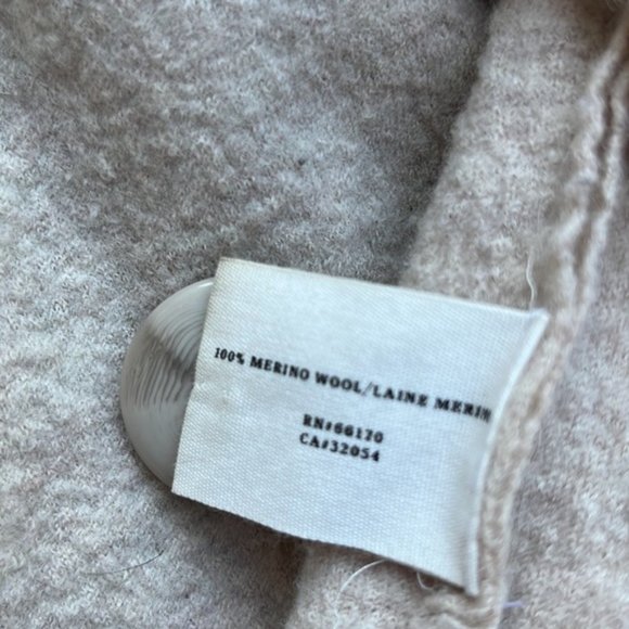 S Anthropologie Sparrow 100 percent Marino Wool darling cardigan sweater EUC tan - Picture 8 of 14